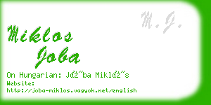 miklos joba business card